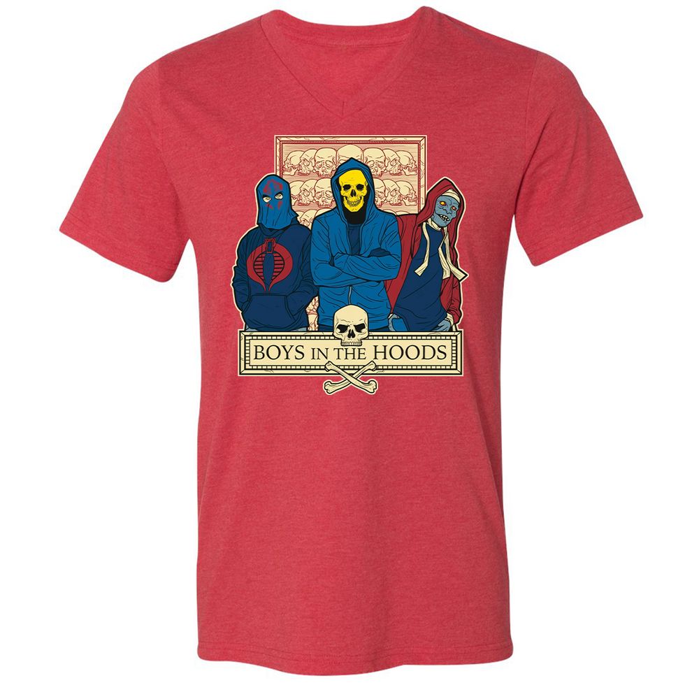 Unisex V-Neck T-Shirt - US8VPAP7 - Heather Red - 16