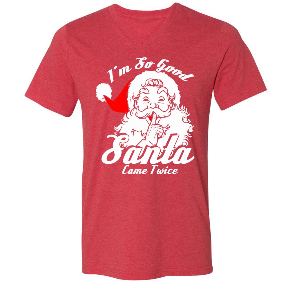 Unisex V-Neck T-Shirt - FV1PBM8E - Heather Red - 16