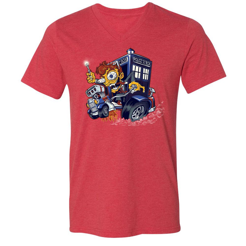 Unisex V-Neck T-Shirt - GPH5B3H6 - Heather Red - 16