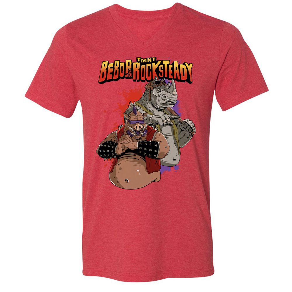 Unisex V-Neck T-Shirt - BVD34VAQ - Heather Red - 16