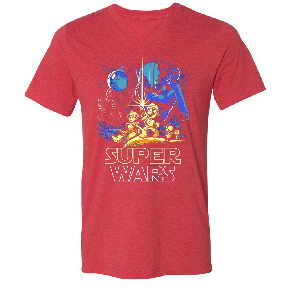 Unisex V-Neck T-Shirt - TZD3G72P - Heather Red - 16