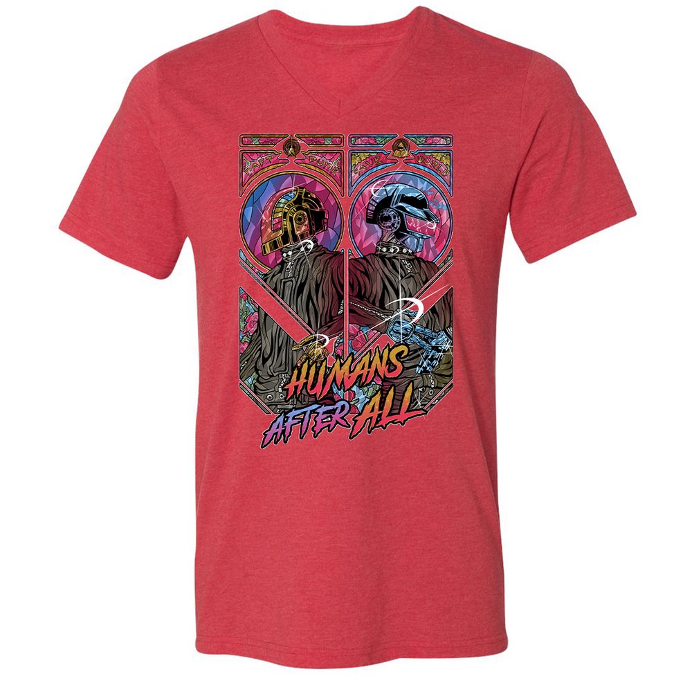 Unisex V-Neck T-Shirt - RLL1YKYK - Heather Red - 16