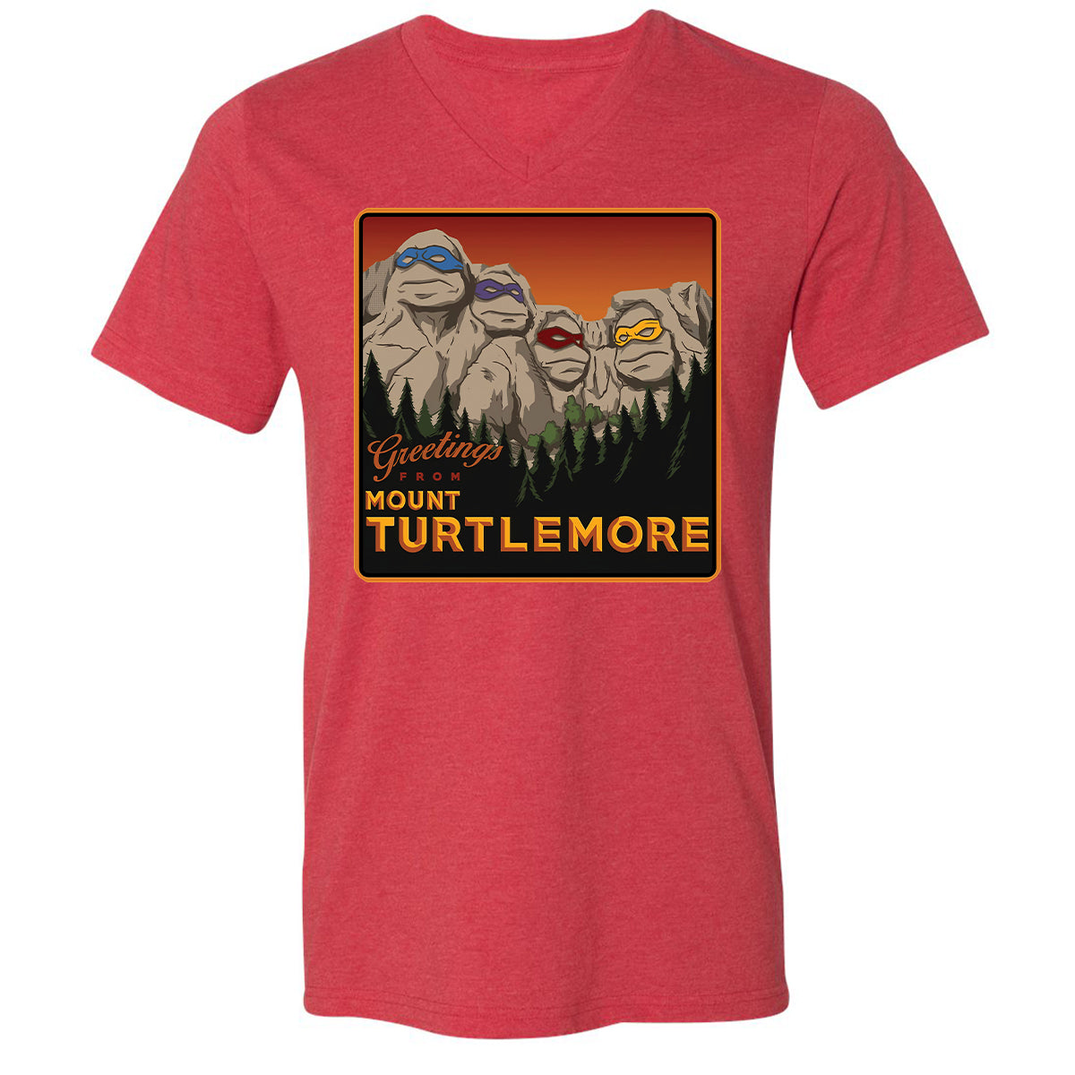 Unisex V-Neck T-Shirt - DLN6QMSL - Heather Red - 16