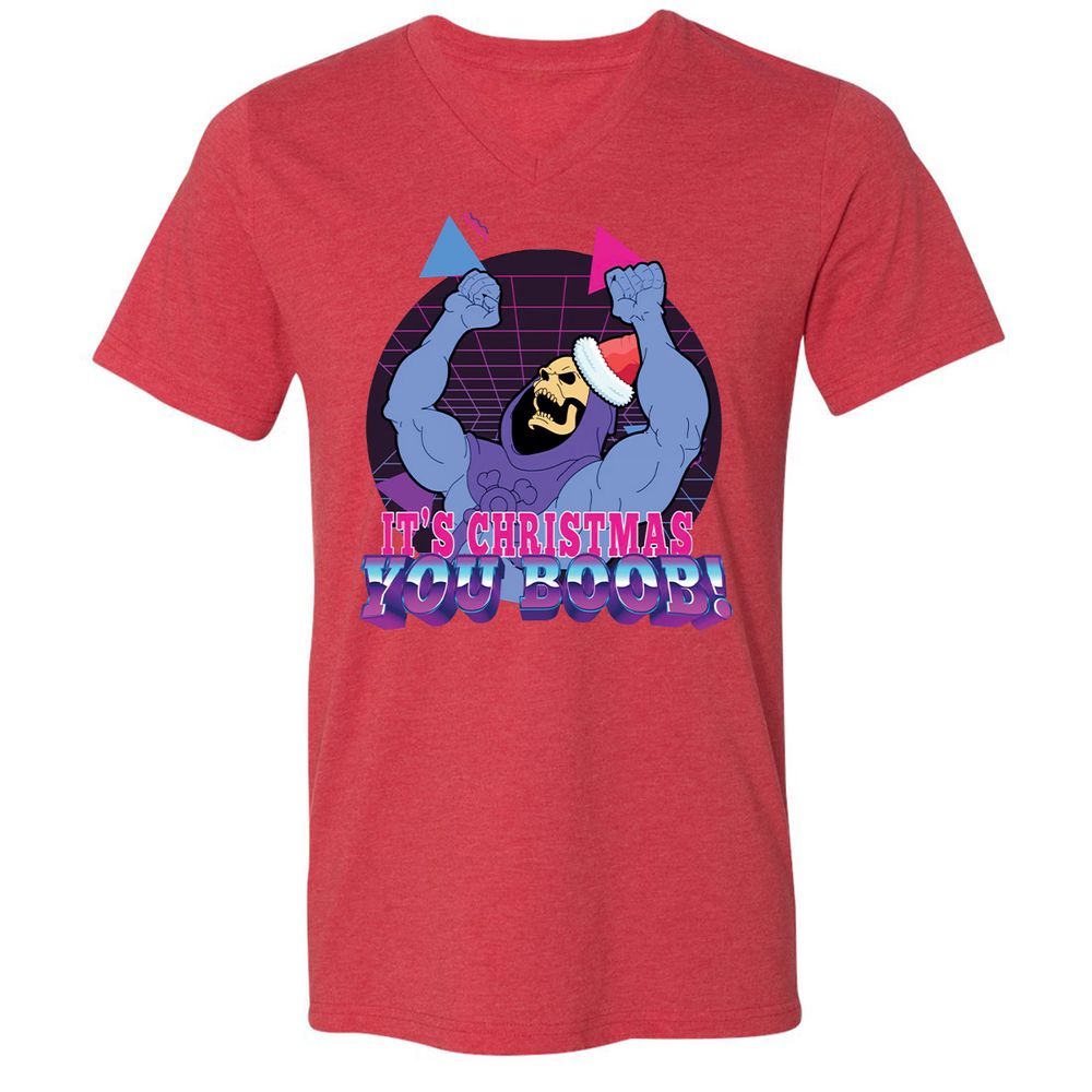 Unisex V-Neck T-Shirt - EV5FHZGD - Heather Red - 16