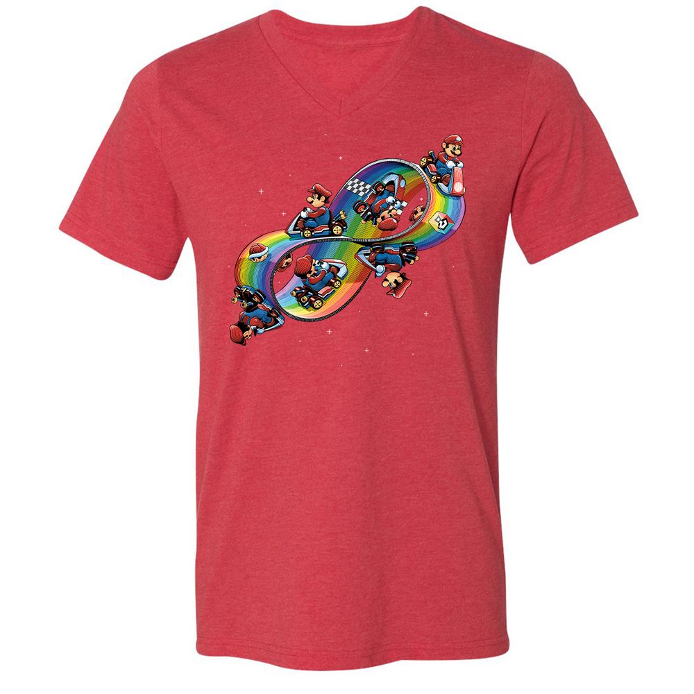 Unisex V-Neck T-Shirt - BV8BXCJY - Heather Red - 16