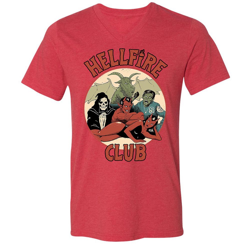 Unisex V-Neck T-Shirt - WQ2ADANK - Heather Red - 16