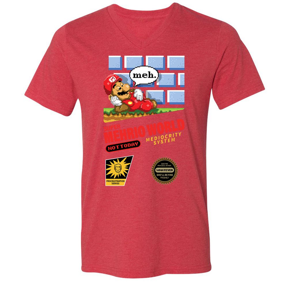 Unisex V-Neck T-Shirt - AXQLR876 - Heather Red - 16