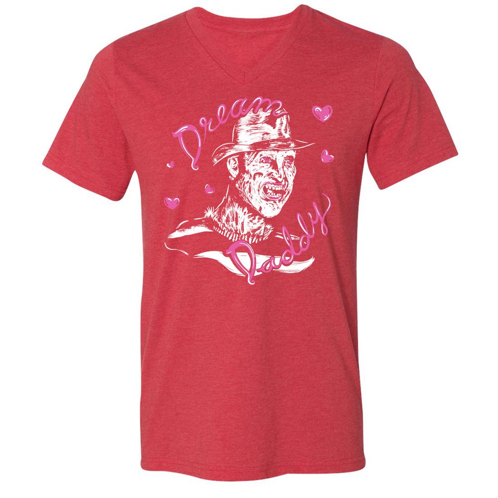 Unisex V-Neck T-Shirt - Z3T8UP42 - Heather Red - 16