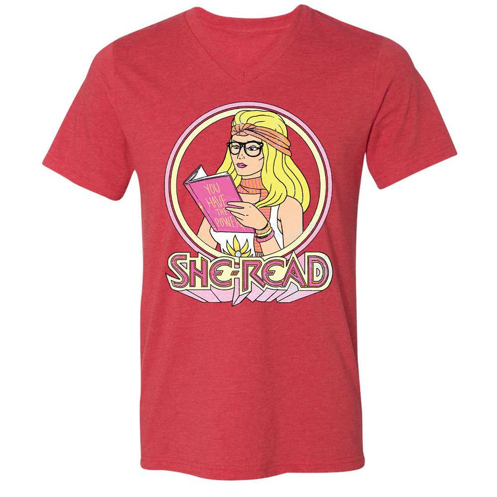 Unisex V-Neck T-Shirt - 9MQS8CEF - Heather Red - 16