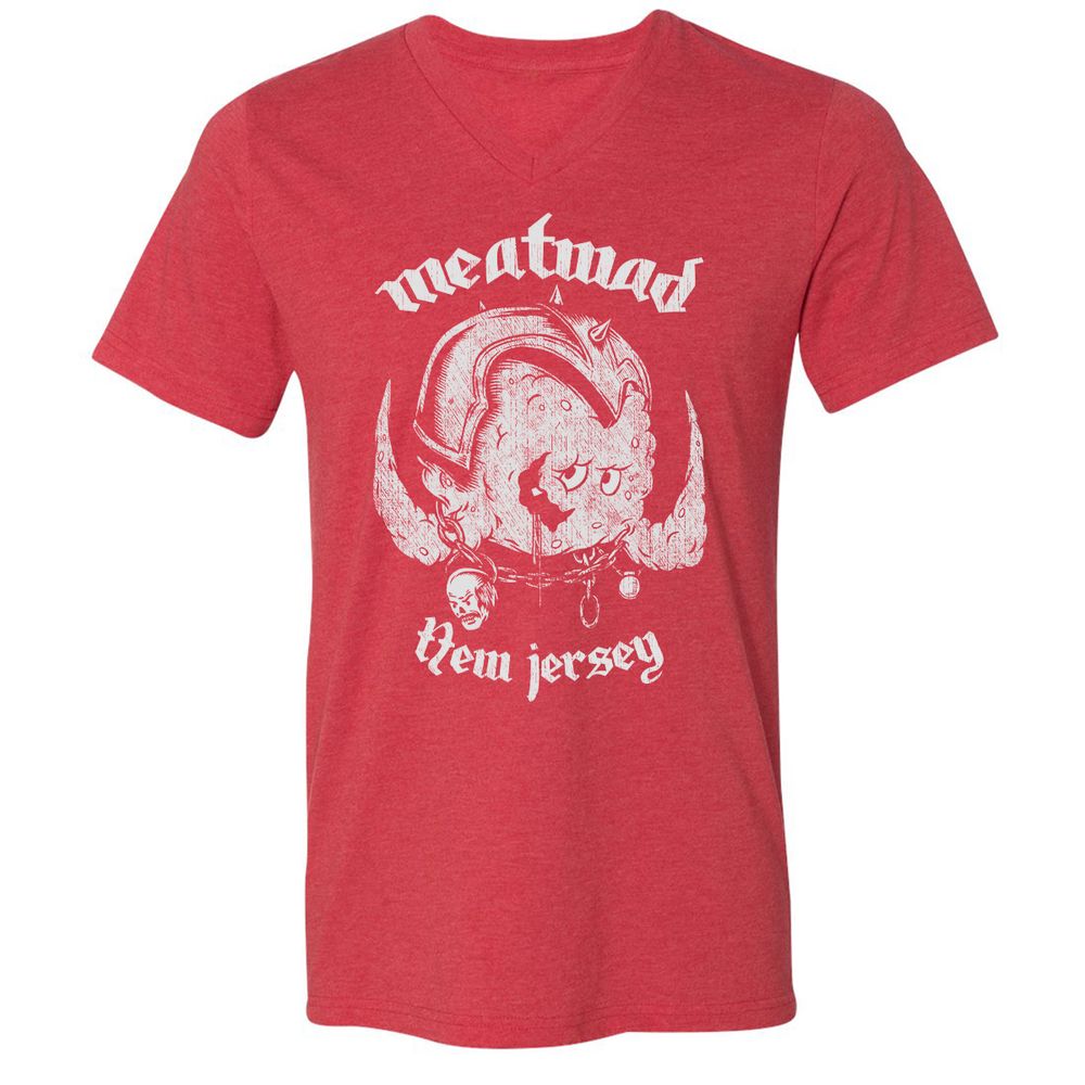 Unisex V-Neck T-Shirt - 8HRTE1TP - Heather Red - 16