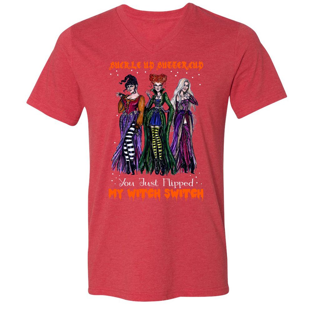 Unisex V-Neck T-Shirt - N7MTNJUT - Heather Red - 16