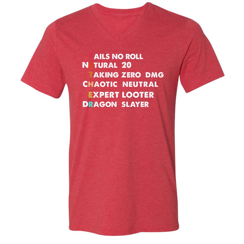 Unisex V-Neck T-Shirt - NH4F74H6 - Heather Red - 16