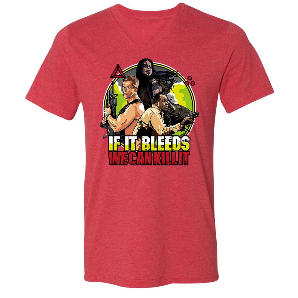Unisex V-Neck T-Shirt - UPDDK8ZA - Heather Red - 16