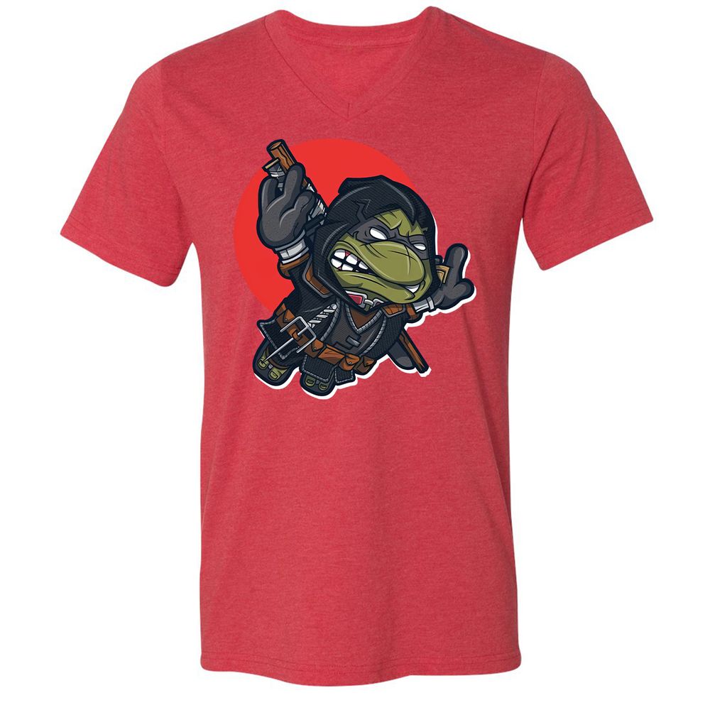 Unisex V-Neck T-Shirt - 4SNCLB1Z - Heather Red - 16