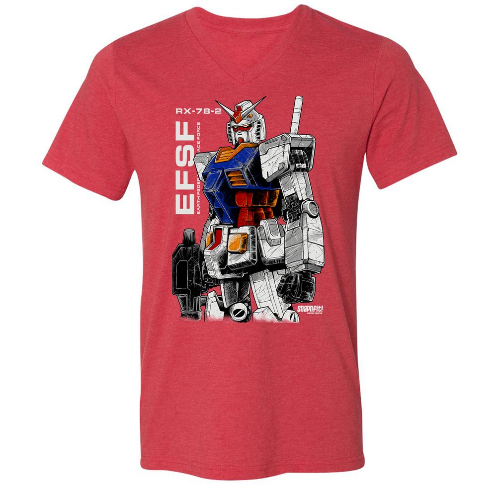 Unisex V-Neck T-Shirt - Z2ESLX2Q - Heather Red - 16