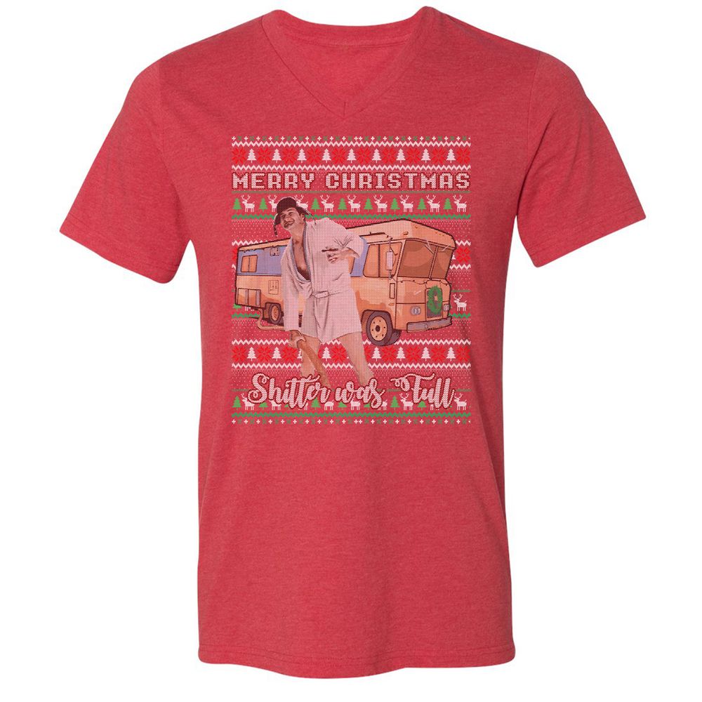 Unisex V-Neck T-Shirt - DX58ZCUD - Heather Red - 16