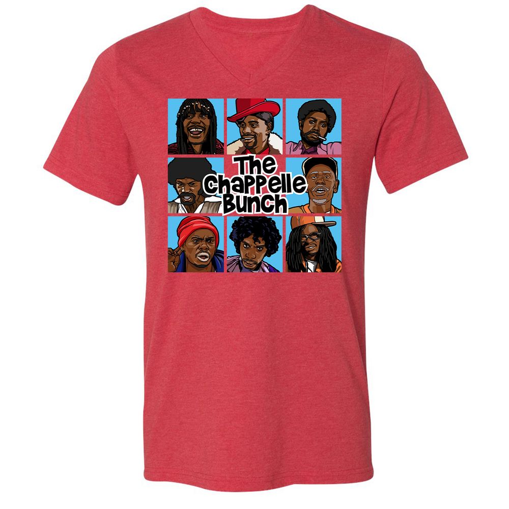 Unisex V-Neck T-Shirt - 6QZRCDC9 - Heather Red - 16