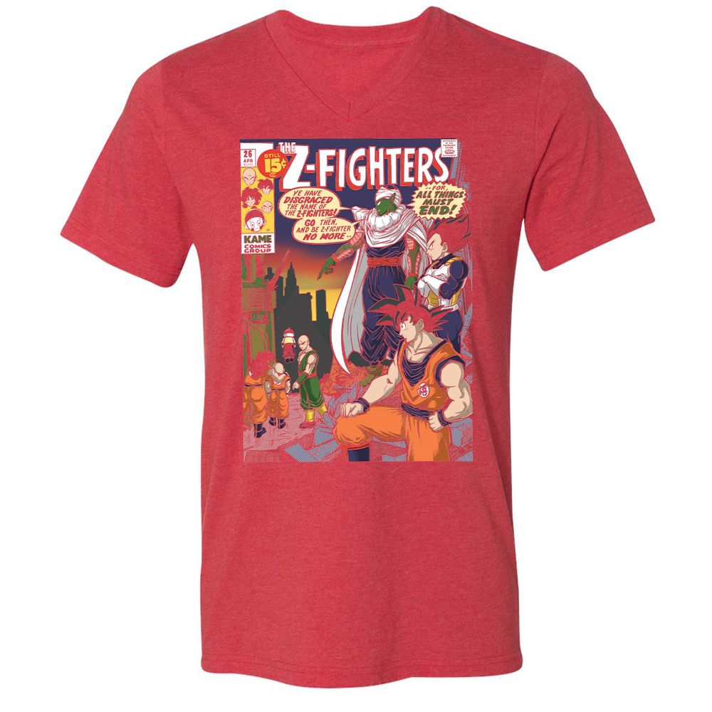 Unisex V-Neck T-Shirt - 8SUQC3H9 - Heather Red - 16
