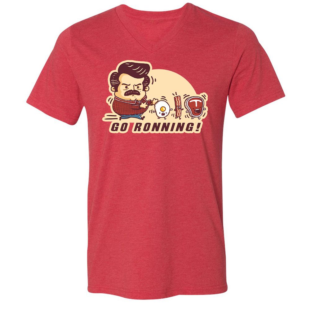 Unisex V-Neck T-Shirt - 47TZFM8T - Heather Red - 16