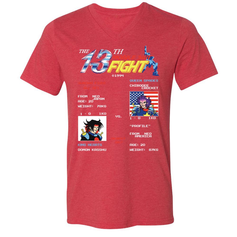 Unisex V-Neck T-Shirt - ENK7DCC1 - Heather Red - 16