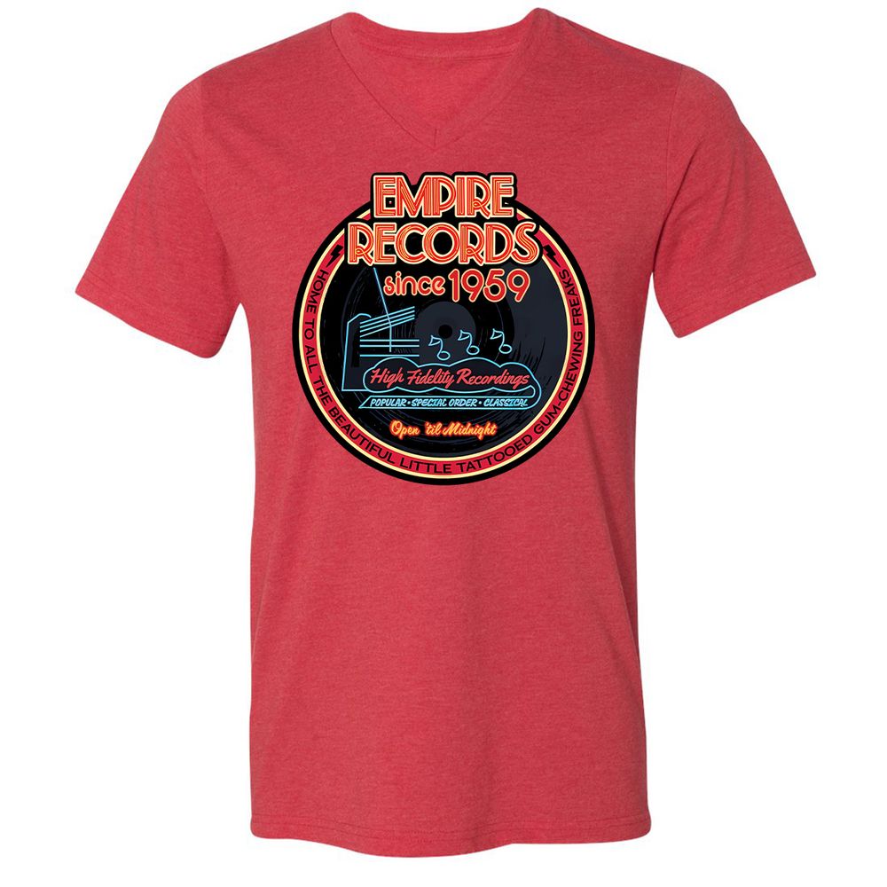 Unisex V-Neck T-Shirt - DXHM2546 - Heather Red - 16