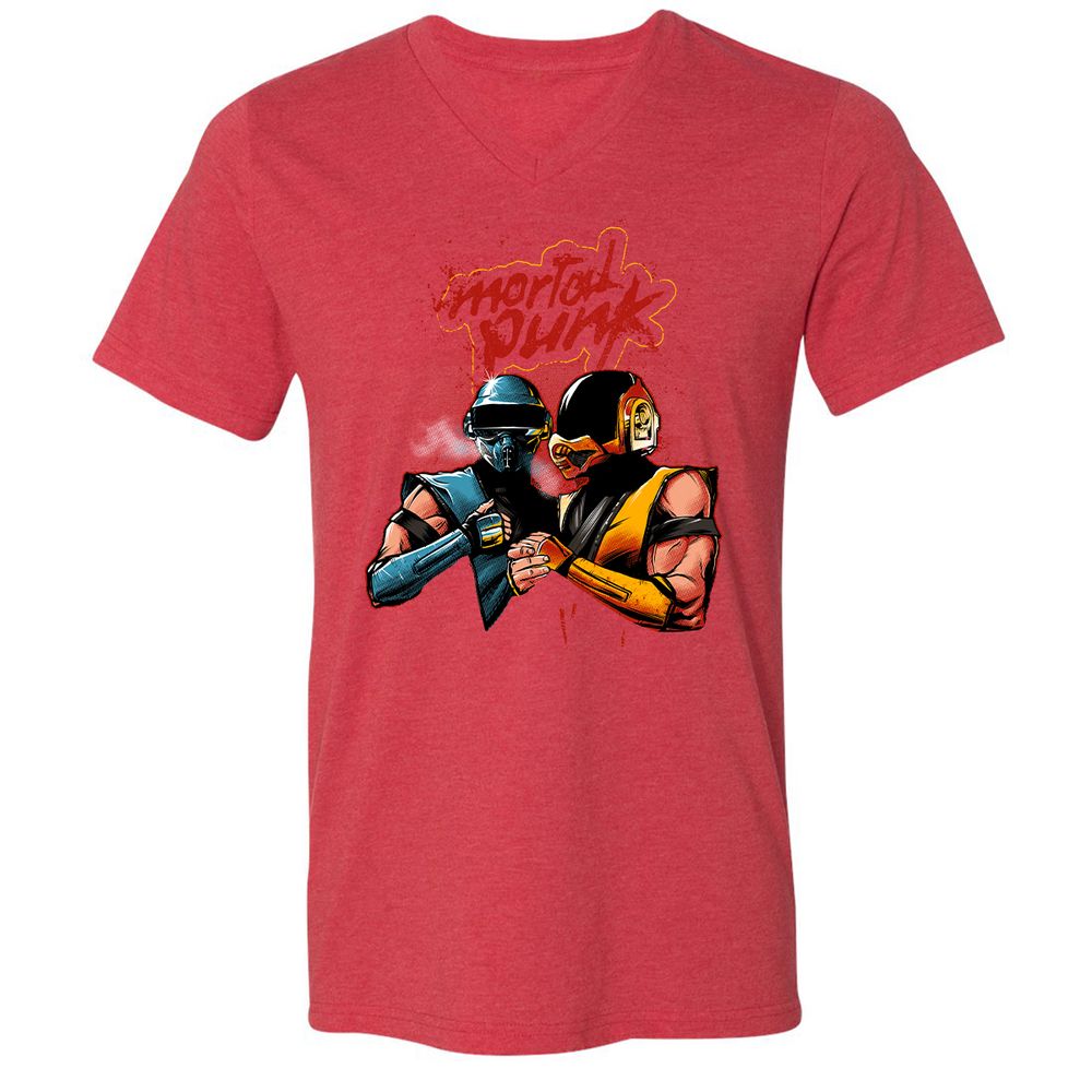Unisex V-Neck T-Shirt - 4CFC43DX - Heather Red - 16