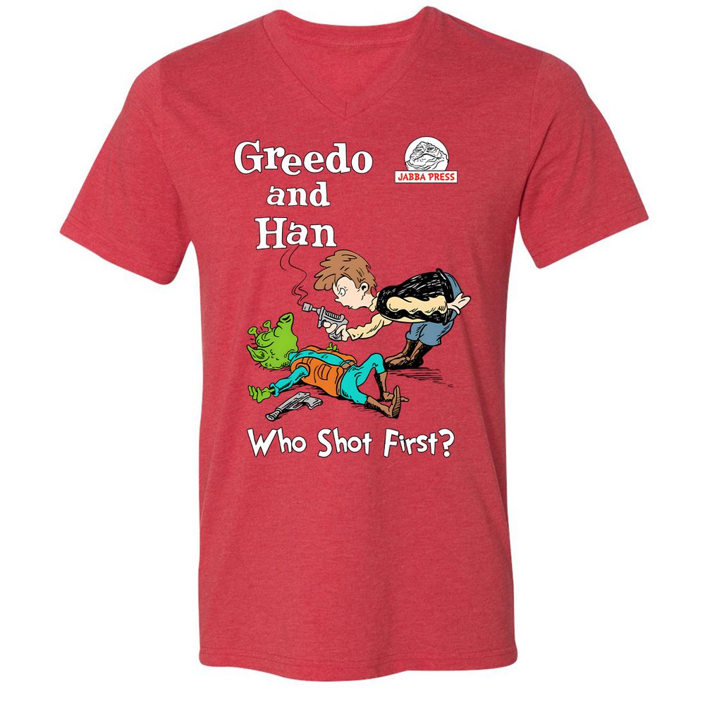 Unisex V-Neck T-Shirt - TGHLAWBE - Heather Red - 16