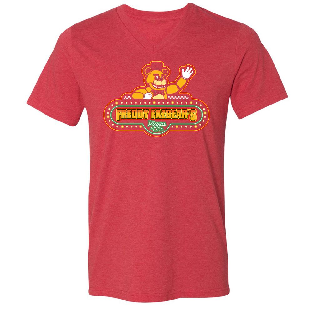 Unisex V-Neck T-Shirt - 1QRD4ADX - Heather Red - 16