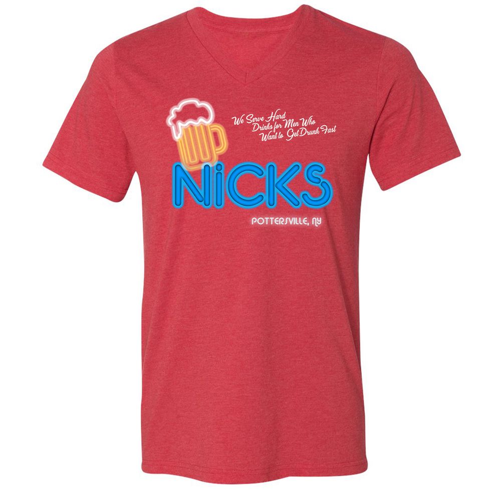 Unisex V-Neck T-Shirt - 6QKXNHTC - Heather Red - 16