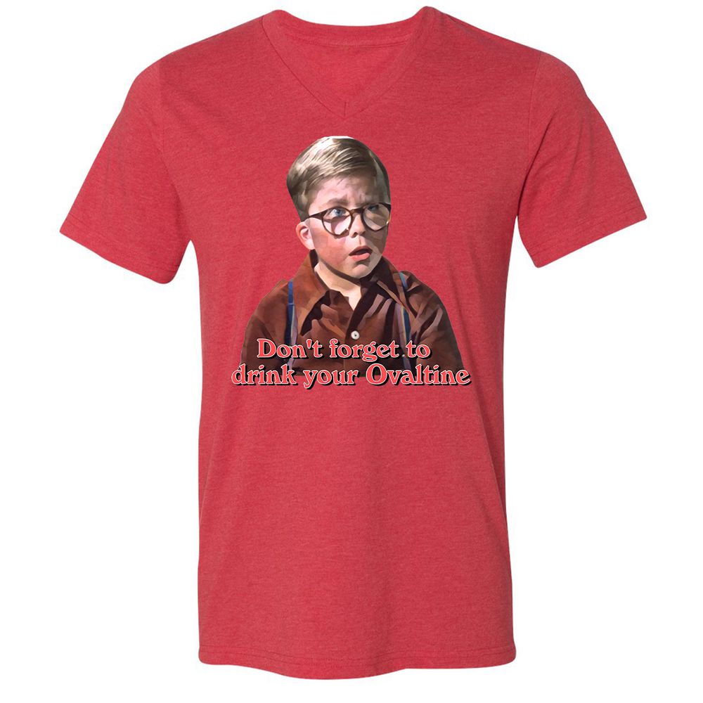 Unisex V-Neck T-Shirt - C8Y5D8T6 - Heather Red - 16