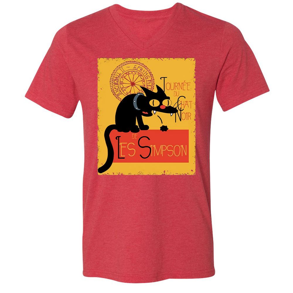 Unisex V-Neck T-Shirt - VRGRUTTG - Heather Red - 16