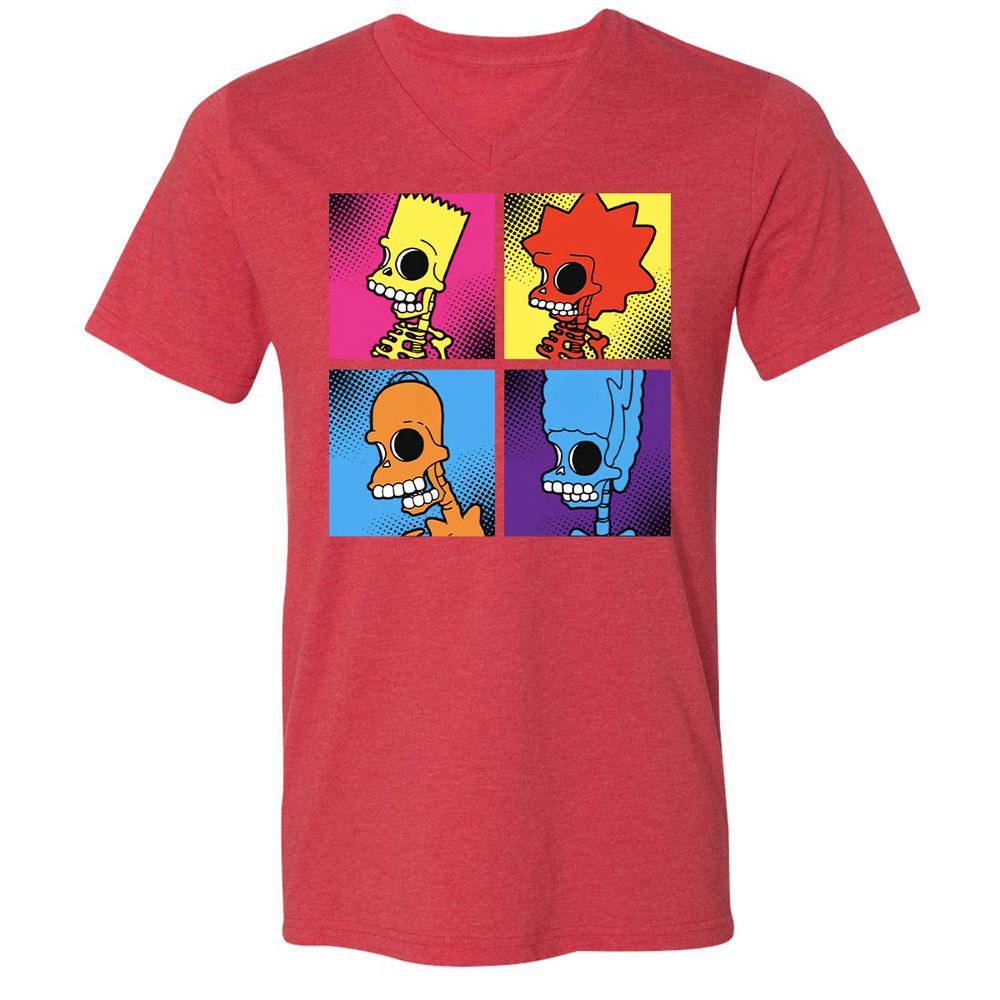 Unisex V-Neck T-Shirt - 5S9KB44U - Heather Red - 16