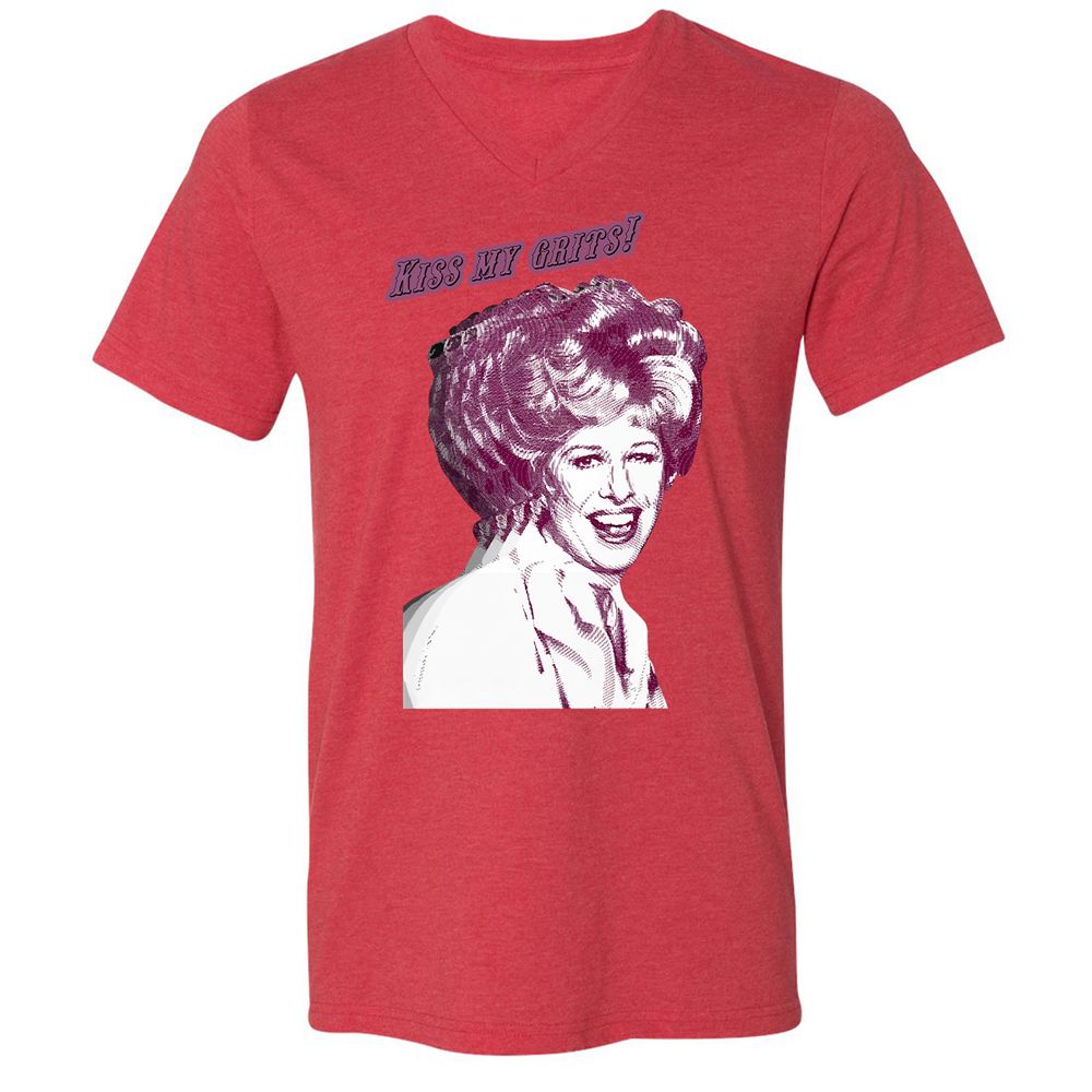 Unisex V-Neck T-Shirt - 4VBJBC7T - Heather Red - 16