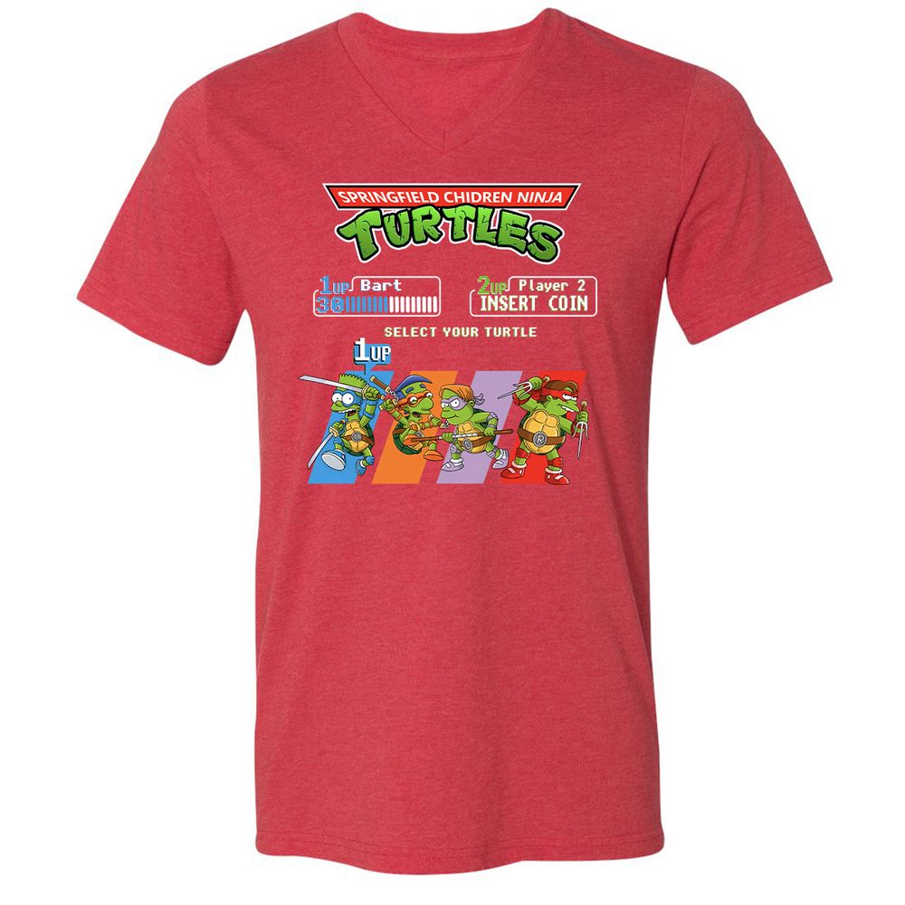 Unisex V-Neck T-Shirt - TXEL1Z9H - Heather Red - 16