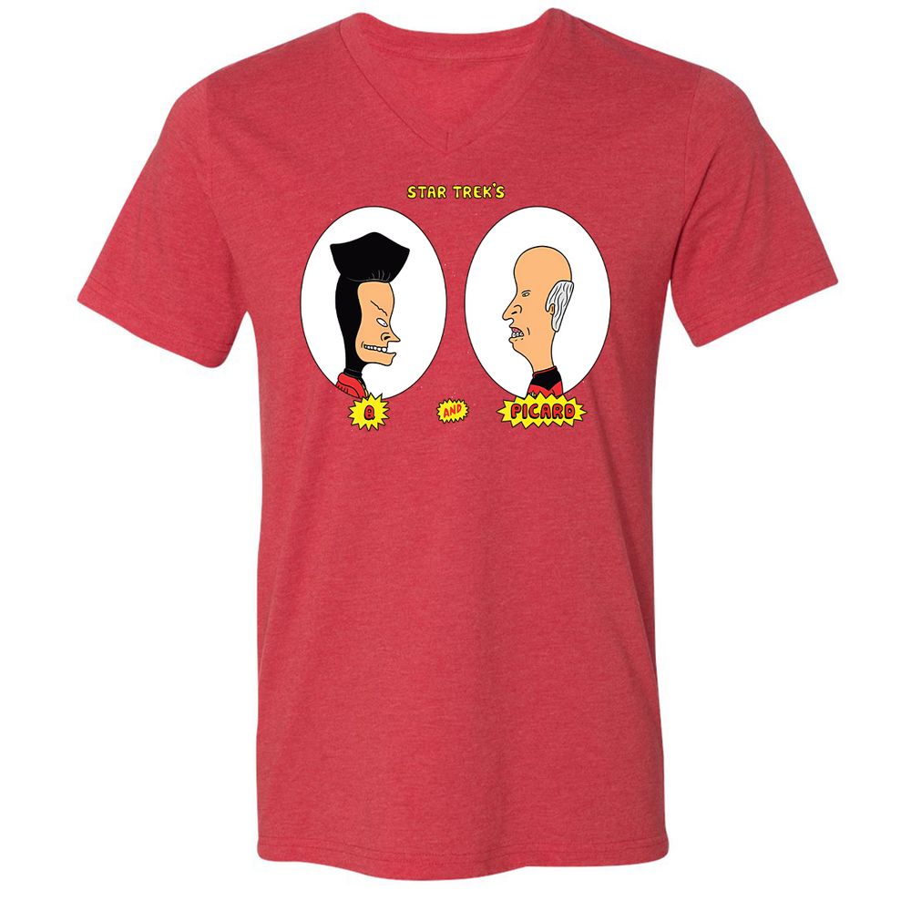 Unisex V-Neck T-Shirt - VGNDGKQP - Heather Red - 16