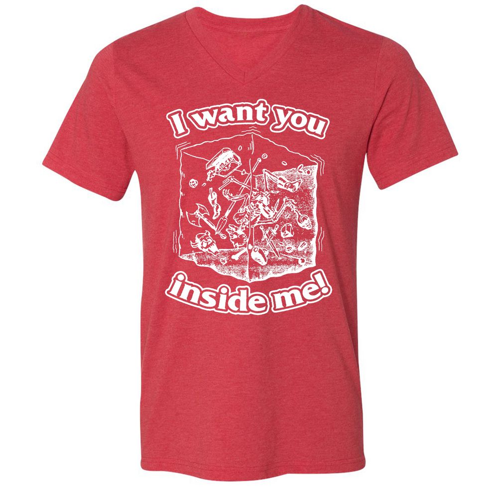 Unisex V-Neck T-Shirt - 3ANWMR1T - Heather Red - 16