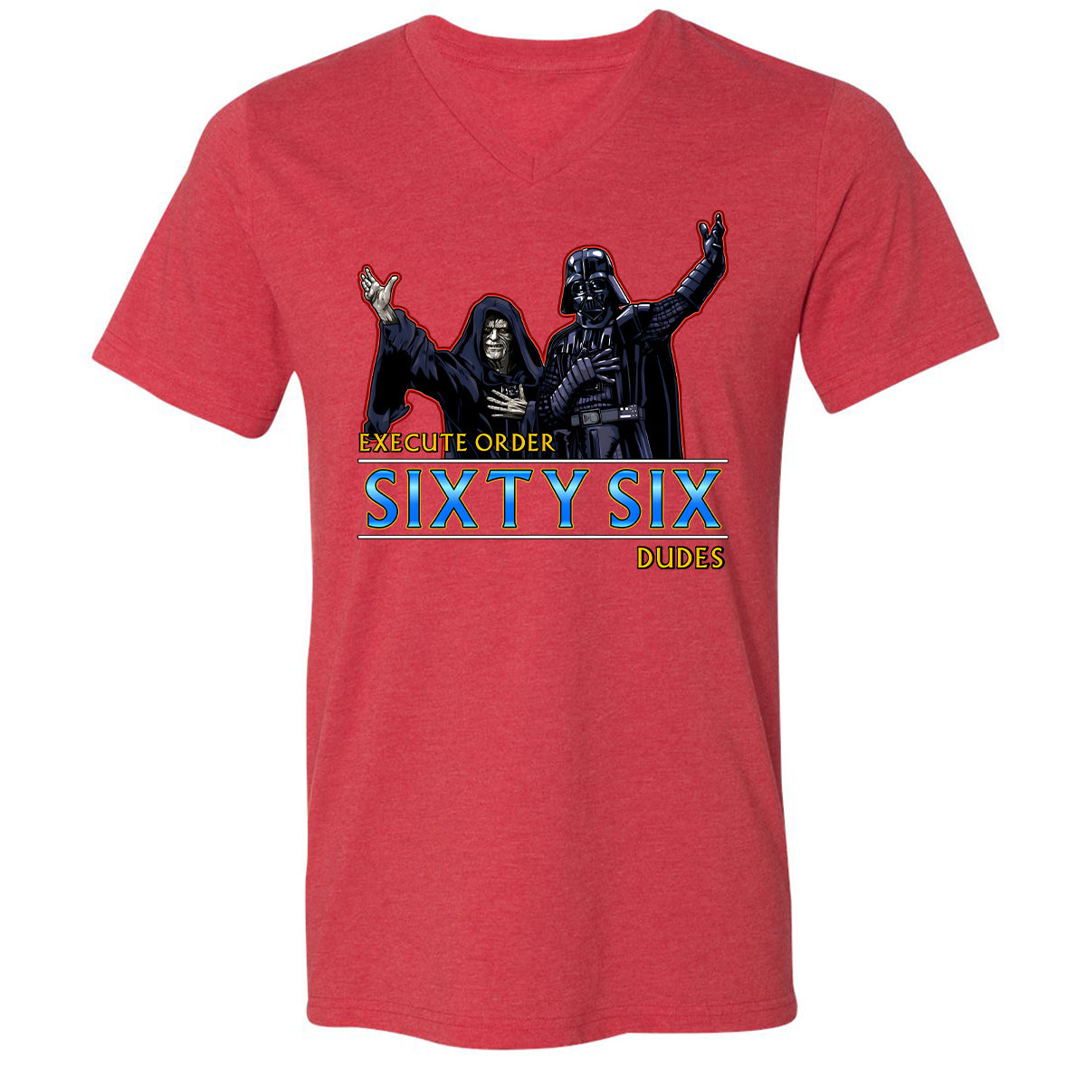 Unisex V-Neck T-Shirt - N87N28CY - Heather Red - 16