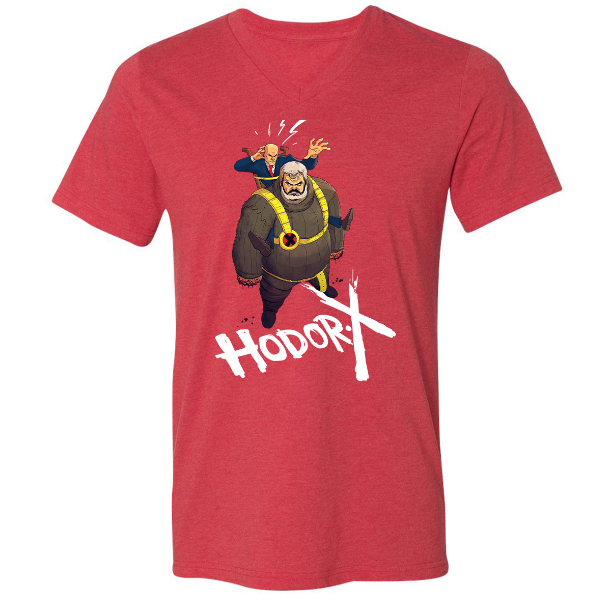 Unisex V-Neck T-Shirt - PQQHWXBV - Heather Red - 16