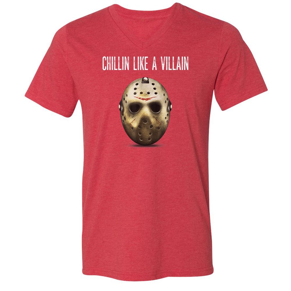 Unisex V-Neck T-Shirt - VBCRPYH1 - Heather Red - 16