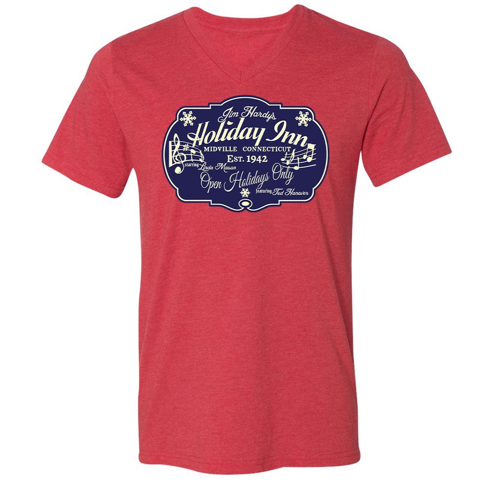 Unisex V-Neck T-Shirt - 84U6ETQT - Heather Red - 16