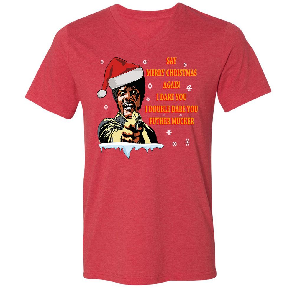 Unisex V-Neck T-Shirt - FHMH5ACD - Heather Red - 16