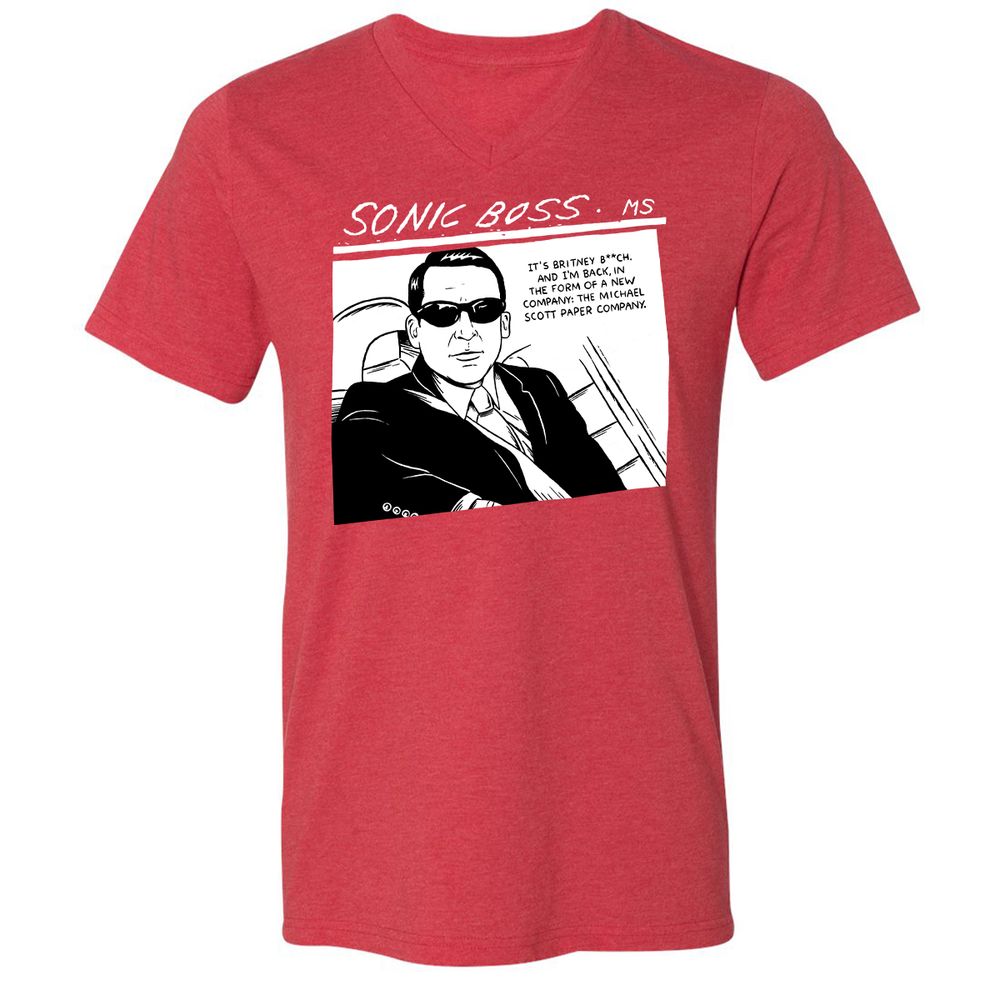 Unisex V-Neck T-Shirt - 864GA42W - Heather Red - 16