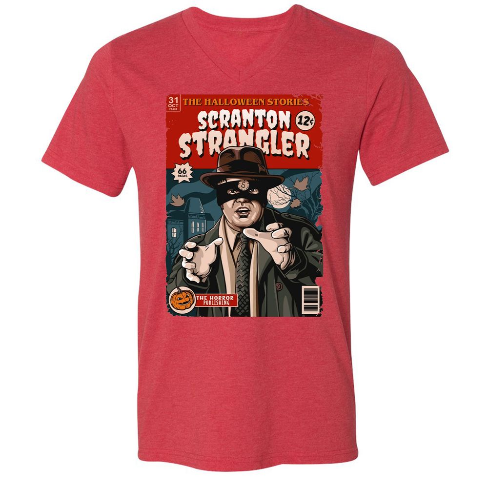 Unisex V-Neck T-Shirt - JZ21DRKZ - Heather Red - 16