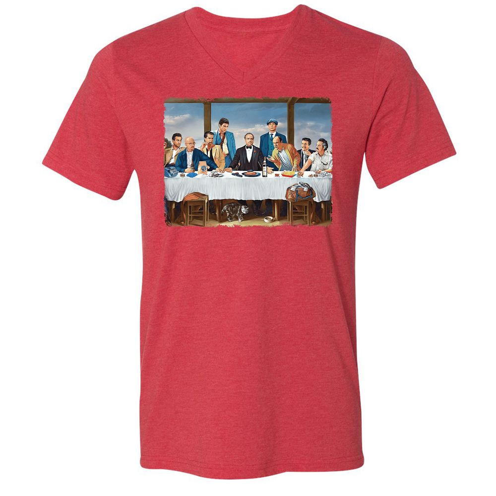 Unisex V-Neck T-Shirt - F6Y2ZLEL - Heather Red - 16