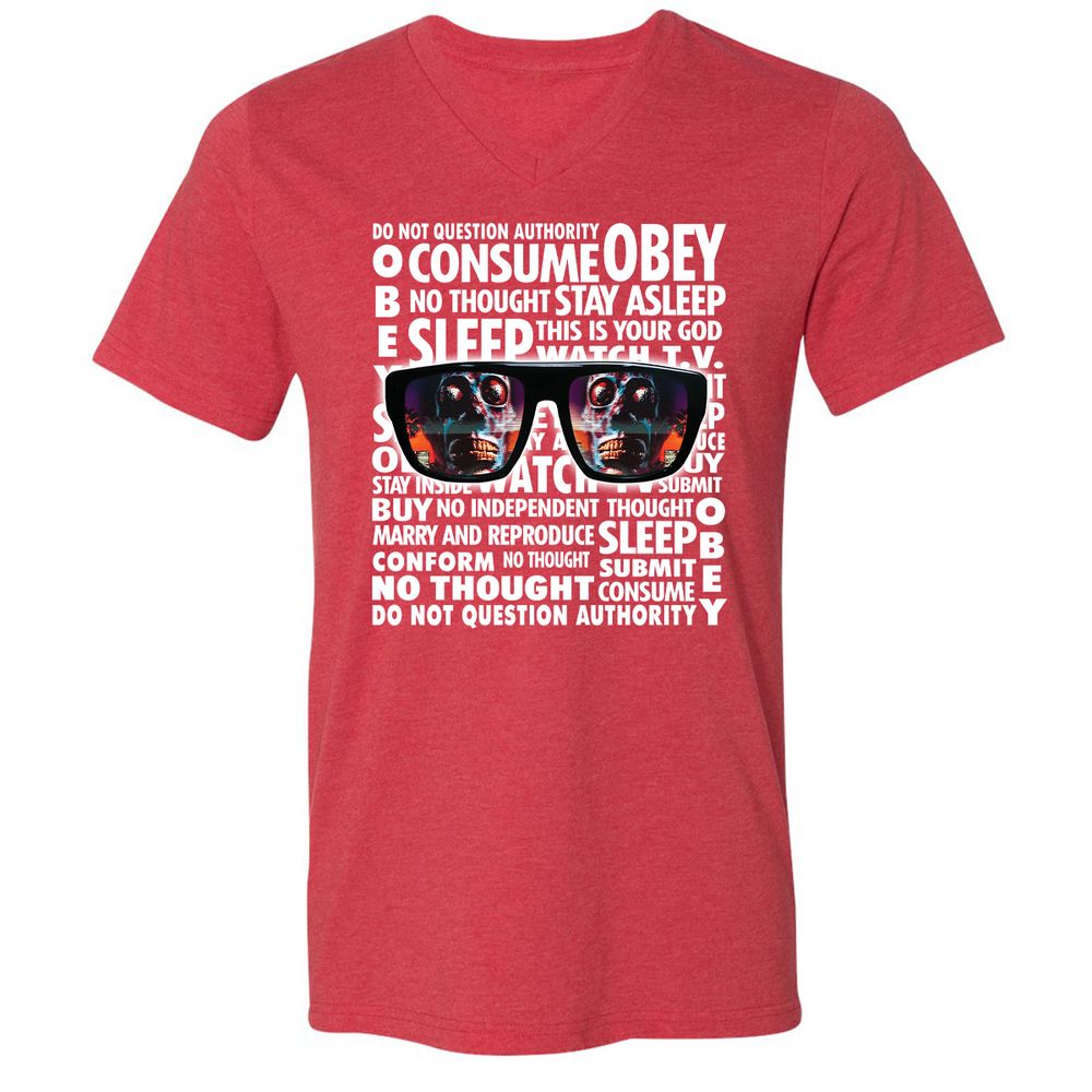 Unisex V-Neck T-Shirt - 234MZWL2 - Heather Red - 16