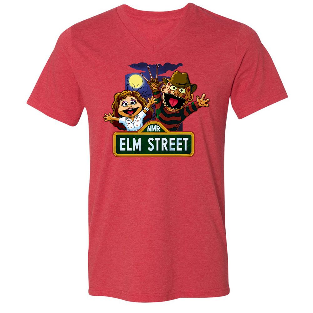 Unisex V-Neck T-Shirt - D4UBAMTY - Heather Red - 16