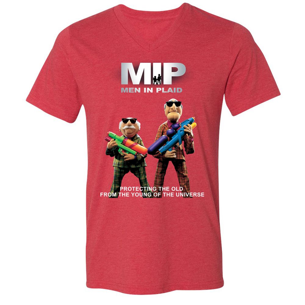 Unisex V-Neck T-Shirt - B7CTGD7T - Heather Red - 16