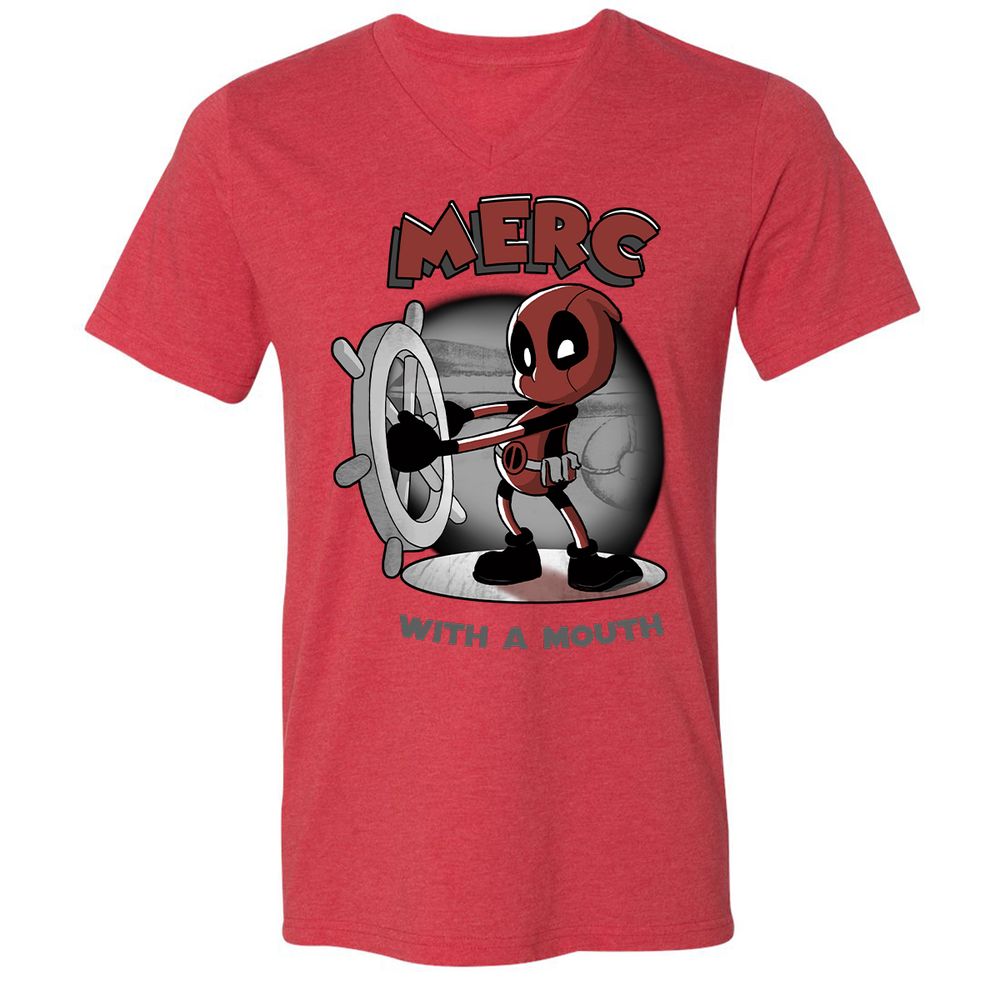 Unisex V-Neck T-Shirt - ARPCGBMZ - Heather Red - 16