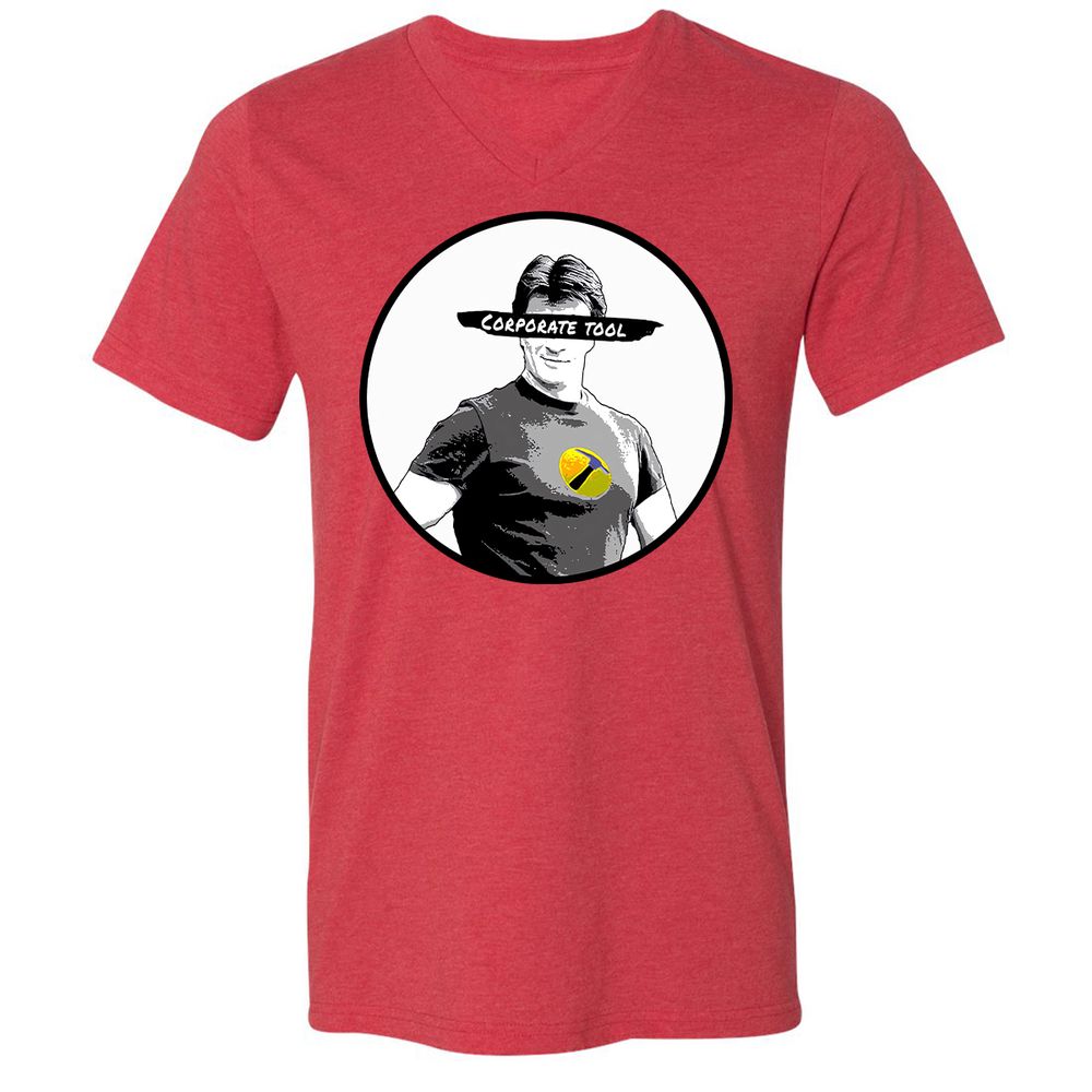 Unisex V-Neck T-Shirt - JAVDXXLA - Heather Red - 16