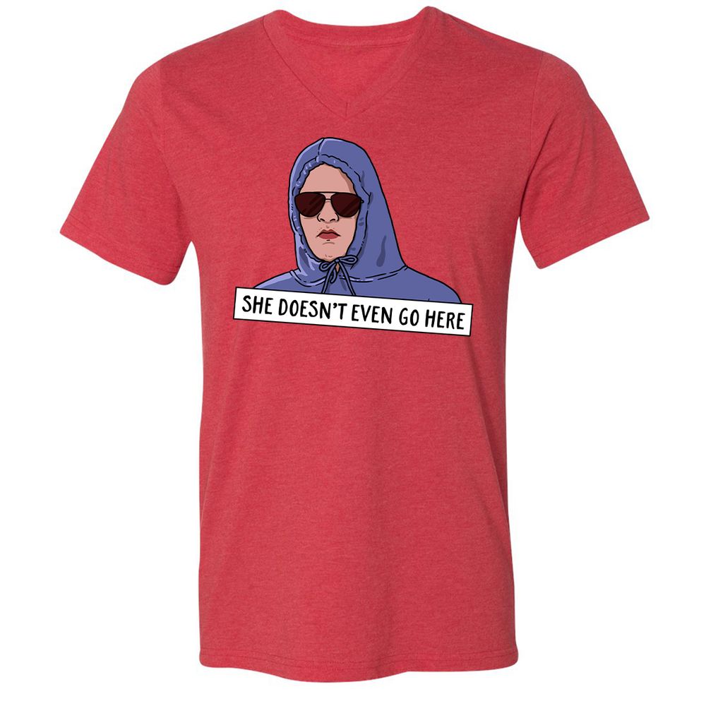 Unisex V-Neck T-Shirt - Z4CQ9BYG - Heather Red - 16